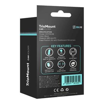 OBAL:ME TrioMount Car Holder Автомобильный держатель / чёрный (OMTMCHB)