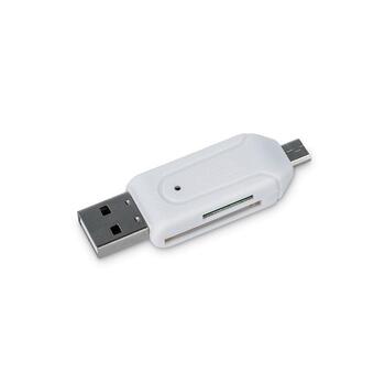 Forever USB + Micro USB Кардридер SD + MicroSD Белый (GSM014116)