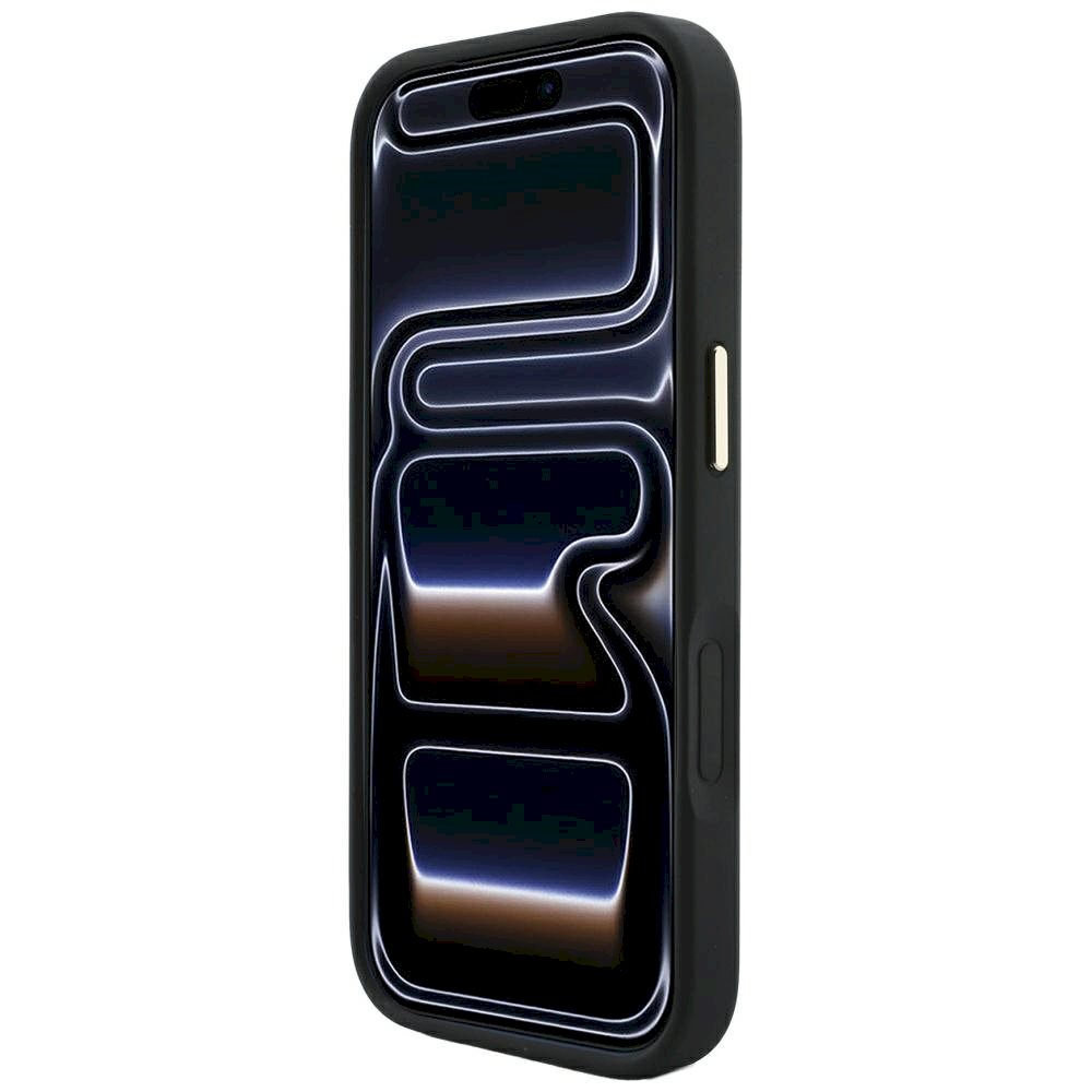 Guess Stripe Peony 4G Logo MagSafe Aizsargapvalks priekš iPhone 18 Pro Max / iPhone 17 Pro Max / melns (GUHMP18X6PGSU4EK)