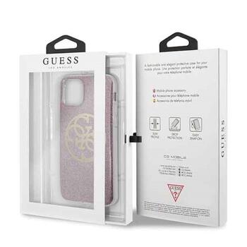 Guess GUHCN58PCUGLPI 4G Circle Glitter Защитный чехол для iPhone 11 Pro / розовый (GUHCN58PCUGLPI)