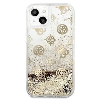 Guess GUHCP13SLGPEGO Peony Liquid Glitter Aizsargapvalks priekš iPhone 13 mini 5,4