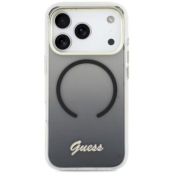 Guess IML Gradient Script Metal MagSafe Case Защитный чехол для iPhone 17 Pro / чёрный (GUHMP17L5HTGMCSK)
