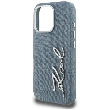 Karl Lagerfeld FW Jeans Signature Logo Защитный чехол для iPhone 16 Pro / синий (KLHCP16LPJFMSVB)