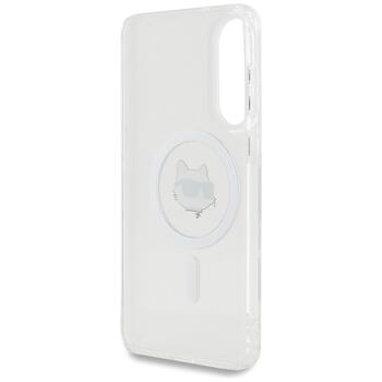 Karl Lagerfeld Button Choupette Head Printed Logo MagSafe Защитный чехол для Samsung Galaxy S25 Edge / белый (KLHMS25EHLSCHH)