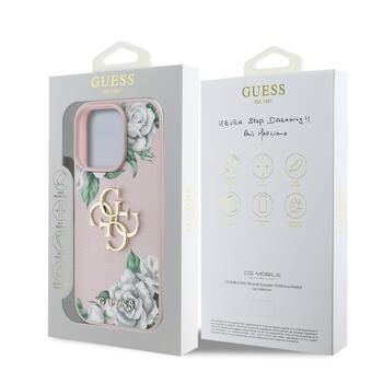 Guess PU Grained Roses 4G Metal Logo Case Чехол для Apple iPhone 16 Pro (GUHCP16LPGROP4MP)