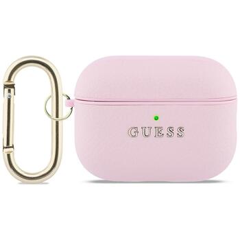 Case Guess Grained Classic Logo Hook Защитный чехол для AirPods Pro 3 / розовый (GUAP3PGUGMP)