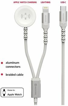 Swissten 2in1 Беспроводное зарядное устройство для Apple Watch и Lightning USB-C 1.2m (22065503)