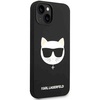 Karl Lagerfeld KLHMP14MSLCHBK Silicone Choupette Aizsargapvalks priekš iPhone 14 Plus / 15 Plus 6.7