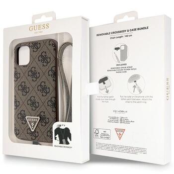 Guess GUHCN61P4TDSCPW Hardcase Crossbody 4G Metal Logo Aizsargapvalks priekš iPhone 11 / Xr 6.1