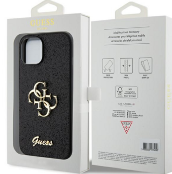 Guess Fixed Glitter Big 4G Case Защитный Чехол для Apple iPhone 15 Pro Max (GUHCP15XHG4SGK)