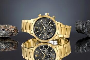 Giewont Chronograph Sapphire Vīriešu pulkstenis / zelta melns (GW8510-B5)