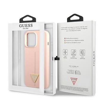 Guess GUHCP13LSLTGP Silicone Triangle Hardcase Aizsargapvalks priekš iPhone 13 Pro / 13 6,1