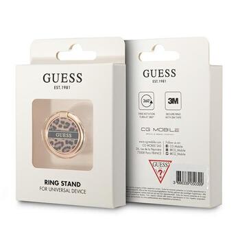 Guess Ring stand GURSHCLEOW Чехол для телефона Leopard / коричневый (GURSHCLEOW)