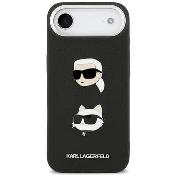Karl Lagerfeld FW Grained Karl & Choupette Heads Pins & Logo Case Защитный чехол для iPhone Air / чёрный (KLHCP17MPSFDHPOK)