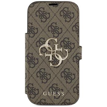 Guess Book 4G Metal Logo Case Aizsargapvalks priekš iPhone 17 Pro / brūns (GUBKP17L4GMGBR)
