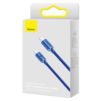 Baseus CAJY000603 Crystal Shine Series Data Cable Кабель для передачи данных USB-C - USB-C 100W 1.2m / синий (CAJY000603)