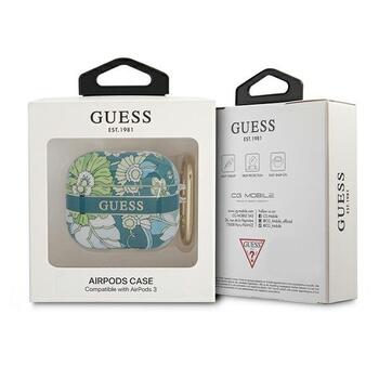 Guess GUA3HHFLN Защитный чехол для AirPods 3 Flower Strap Collection / зелёный (GUA3HHFLN)