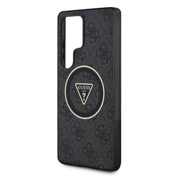 Guess IML 4G Glitter and Triangle Logo MagSafe Case Aizsargapvalks priekš Samsung Galaxy S25 Ultra / melns (GUHMS25LHG4PRTGK)