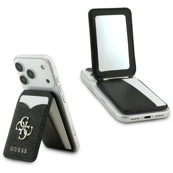 Guess MagSafe Кошелёк с Зеркалом и Подставкой 4G Чёрный (GUWMSMIP4GK)