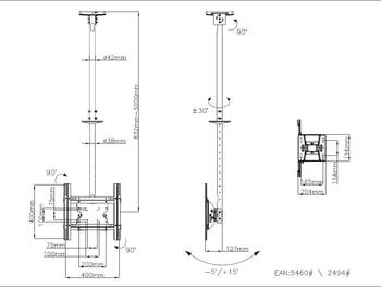 Multibrackets MB-5460 TV griestu kronšteins televizoriem līdz 55