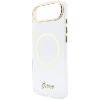 Case Guess IML Script Metal MagSafe Защитный чехол для iPhone 17 Air / прозрачный (GUHMP17M5HTCSMST)