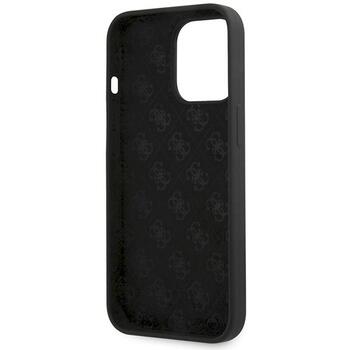 Guess GUHCP13XLSLMGBK Silicone Script Gold Logo Aizsargapvalks priekš iPhone 13 Pro Max 6.7