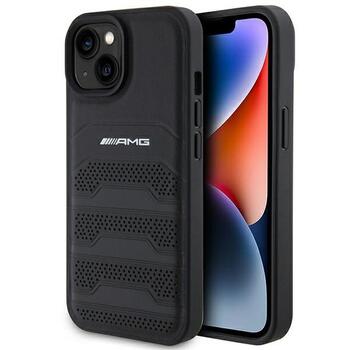 AMG Leather Debossed Lines Back Case Aizsargapvalks Priekš Apple iPhone 15 Plus (AMHCP15MGSEBK)