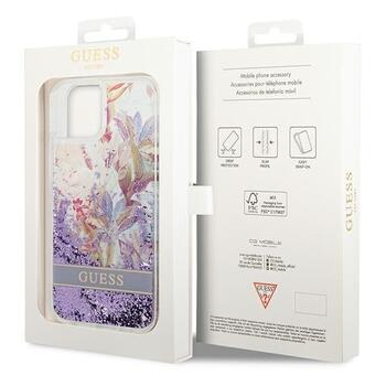 Guess GUHCP14MLFLSU Flower Liquid Glitter Защитный чехол для iPhone 14 Plus / 15 Plus 6.7