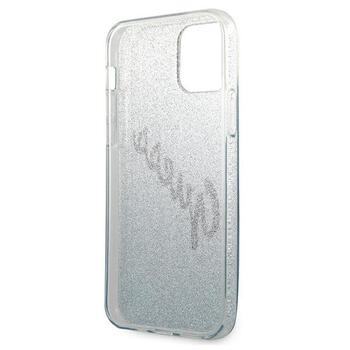 Guess GUHCP12LPCUGLSBL Glitter Gradient Script Aizsargapvalks priekš iPhone 12 Pro Max 6,7