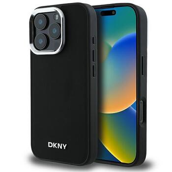 DKNY Plain Silver Logo MagSafe Aizsargapvalks Priekš Apple iPhone 16 Pro Max (DKHMP16XPSCMCLK)