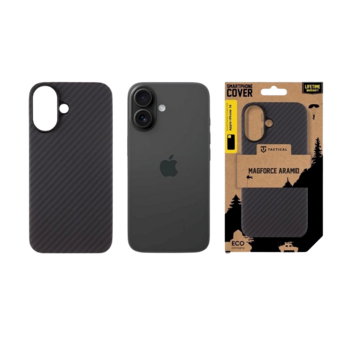 Tactical MagForce Aramid Cover Защитный чехол для Apple iPhone 16 / чёрный (TA-57983121870)