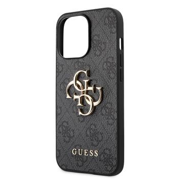 Guess PU 4G Metal Logo Case Защитный чехол для iPhone 13 Pro Max / серый (GUHCP13X4GMGGR)