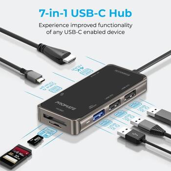 PROMATE PrimeHub-Lite USB-C Multimedia Hub / 4K HDMI / USB3.0 / SD / PD (HUBPRIMEHUBLITE)