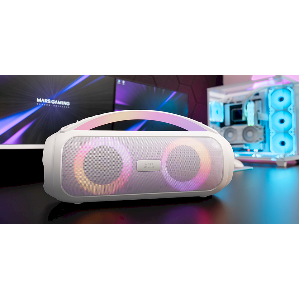 Mars Gaming MSPULSEW Portatīvais ballīšu skaļrunis stereo 50W 5000mAh / balta (MSPULSEW)