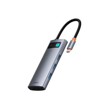 Baseus Metal Gleam Series 7-in-1 USB-C HUB Док-станция / серый космос (B00030708811-01)
