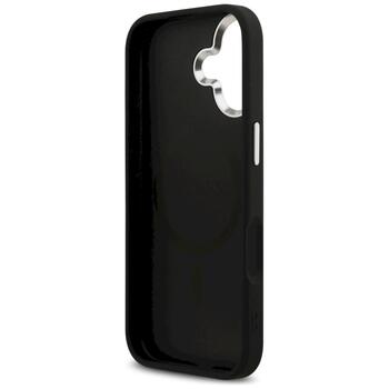 Case Guess Glitter Triangle Logo MagSafe Aizsargapvalks priekš iPhone 17 / melns (GUHMP17SPFGTSCMK)