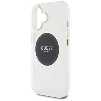 Guess IML Metal Colored Circle Classic Logo MagSafe Aizsargapvalks priekš iPhone 16 / melns (GUHMP16SHTDRCEDK)