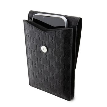 Karl Lagerfeld Saffiano Monogram Ikonik NFT Кошелек-сумка для телефона / чёрный (KLWBSAKHPKK)