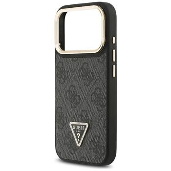 Guess 4G PU Triangle Logo & Stand Camera Magsafe Aizsargapvalks priekš iPhone 17 Pro / melns (GUHMP17LPCS4GPTK)