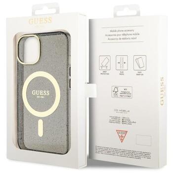 Guess GUHMP14SHCMCGK Glitter Gold MagSafe Защитный чехол для iPhone 14 / 15 / 13 6.1
