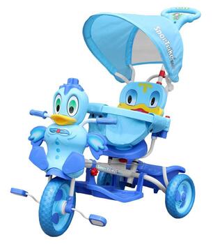 RoGer Duck Детский Трёхколёсный Велосипед С Ручкой Синий (5903864979633)