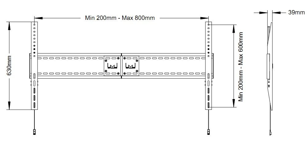 Multibrackets MB-1091 TV sienas fiksētājs kronšteins televizoriem līdz 110