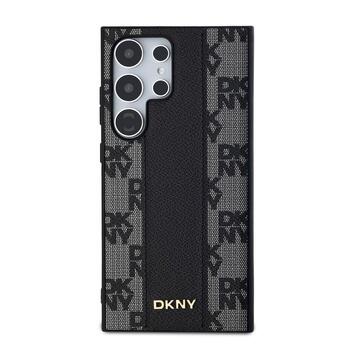 DKNY PU Leather Checkered Pattern MagSafe Case Защитный чехол для Samsung Galaxy S24 Ultra / чёрный (DKHMS24LPCPVSLK)