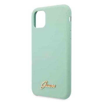 Guess GUHCN58LSLMGG Silicone Vintage Gold Logo Hard Case Aizsargapvalks priekš iPhone 11 Pro / zaļš (GUHCN58LSLMGG)