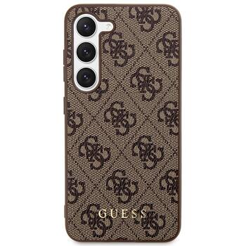 Guess GUHCS23SG4GFBR Hardcase 4G Metal Gold Logo Защитный чехол для Samsung Galaxy S23 / коричневый (GUHCS23SG4GFBR)