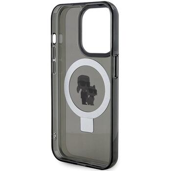 Karl Lagerfeld KLHMP13LHMRSKCK Hardcase Ring Stand Karl&Choupette Aizsargapvalks priekš iPhone 13 Pro 6.1