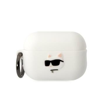 Karl Lagerfeld KLAP2RUNCHH Защитный чехол для AirPods Pro 2(2022/2023) Silicone Choupette Head 3D / белый (KLAP2RUNCHH)