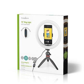 Nedis RLSTND100BK Selfie Кольцевая лампа 10 дюймов 2700 - 6700K (RLSTND100BK)