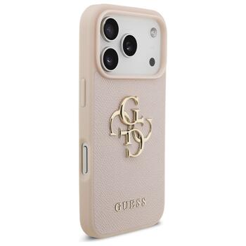 Guess Grained Big 4G & Classic Logo Case Aizsargapvalks priekš iPhone 17 Pro / rozā (GUHCP17LPGT4MBP)