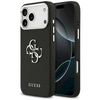Guess Grained Big 4G Classic Logo Case Защитный чехол для iPhone 17 Pro Max / чёрный (GUHCP17XPG4SMCEK)
